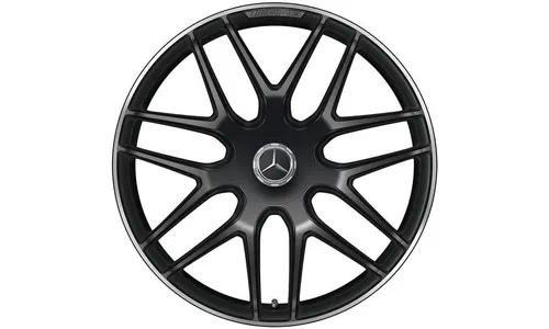 Колесный диск AMG 10J×21 ET28 для Mercedes-Benz GLC 253, задняя ось, черный, матовый, кромка обода с алмазной проточкой — фото 1