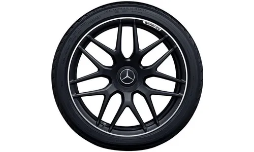 Колесный диск AMG 10J×21 ET28 для Mercedes-Benz GLC 253, задняя ось, черный, матовый, кромка обода с алмазной проточкой — фото 2