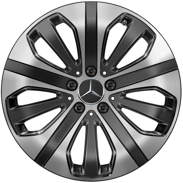Колесный диск 8J×18 ET38 для Mercedes-Benz GLC 253, передняя и задняя оси, черный, с алмазной проточкой, 5 спиц — фото 1