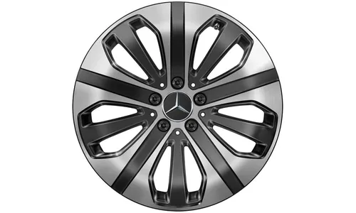 Колесный диск 8J×18 ET38 для Mercedes-Benz GLC 253, передняя и задняя оси, черный, с алмазной проточкой, 5 спиц — фото 1