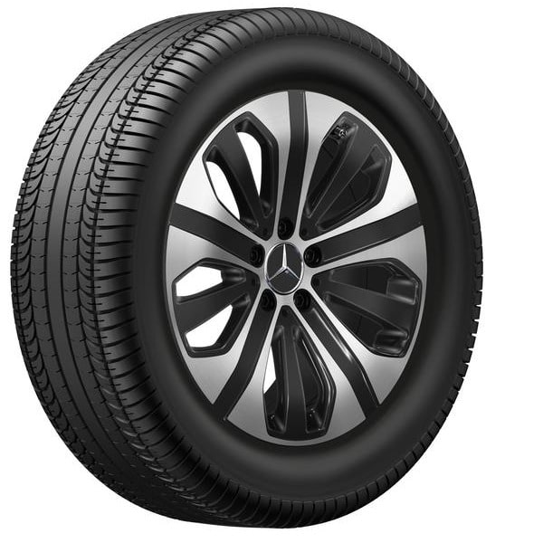 Колесный диск 8J×18 ET38 для Mercedes-Benz GLC 253, передняя и задняя оси, черный, с алмазной проточкой, 5 спиц — фото 2
