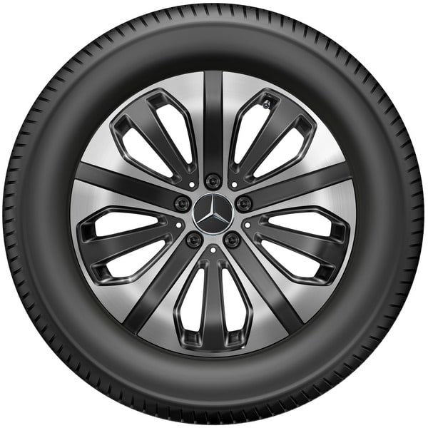 Колесный диск 8J×18 ET38 для Mercedes-Benz GLC 253, передняя и задняя оси, черный, с алмазной проточкой, 5 спиц — фото 3