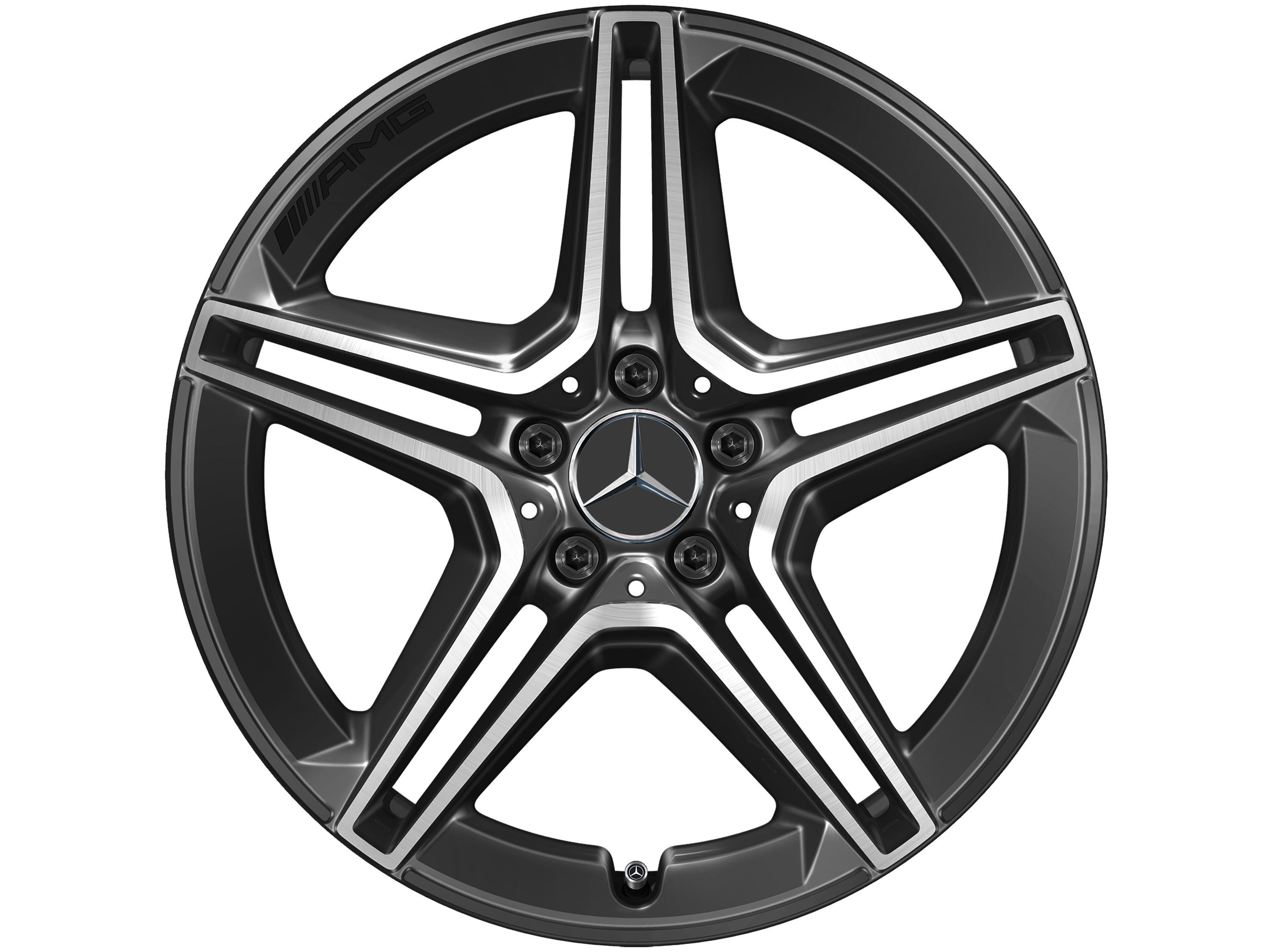 Колесный диск AMG 9J×19 ET20 для Mercedes-Benz GLC 253, задняя ось, черный, 5 двойных спиц — фото 3
