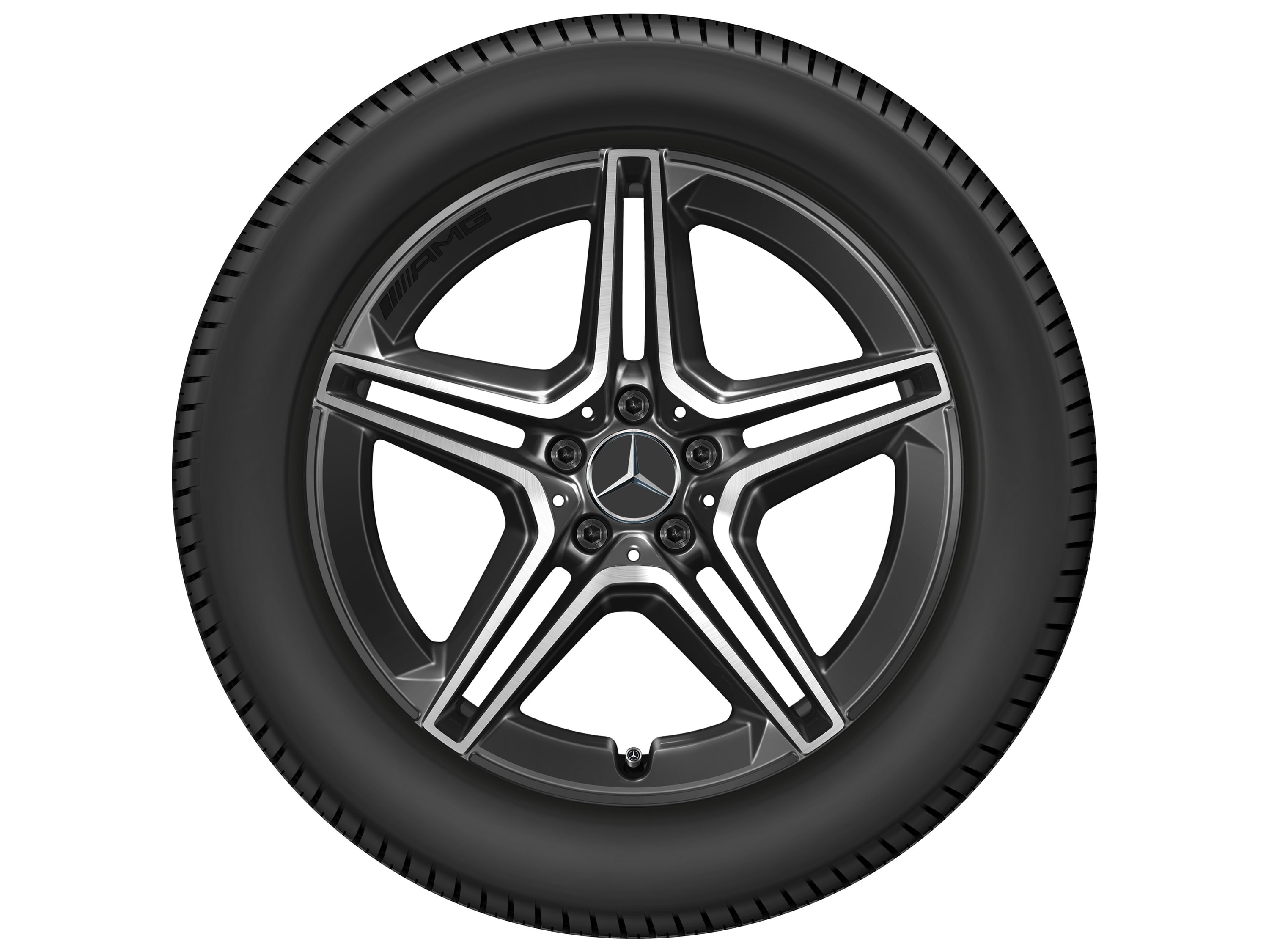 Колесный диск AMG 9J×19 ET20 для Mercedes-Benz GLC 253, задняя ось, черный, 5 двойных спиц — фото 4