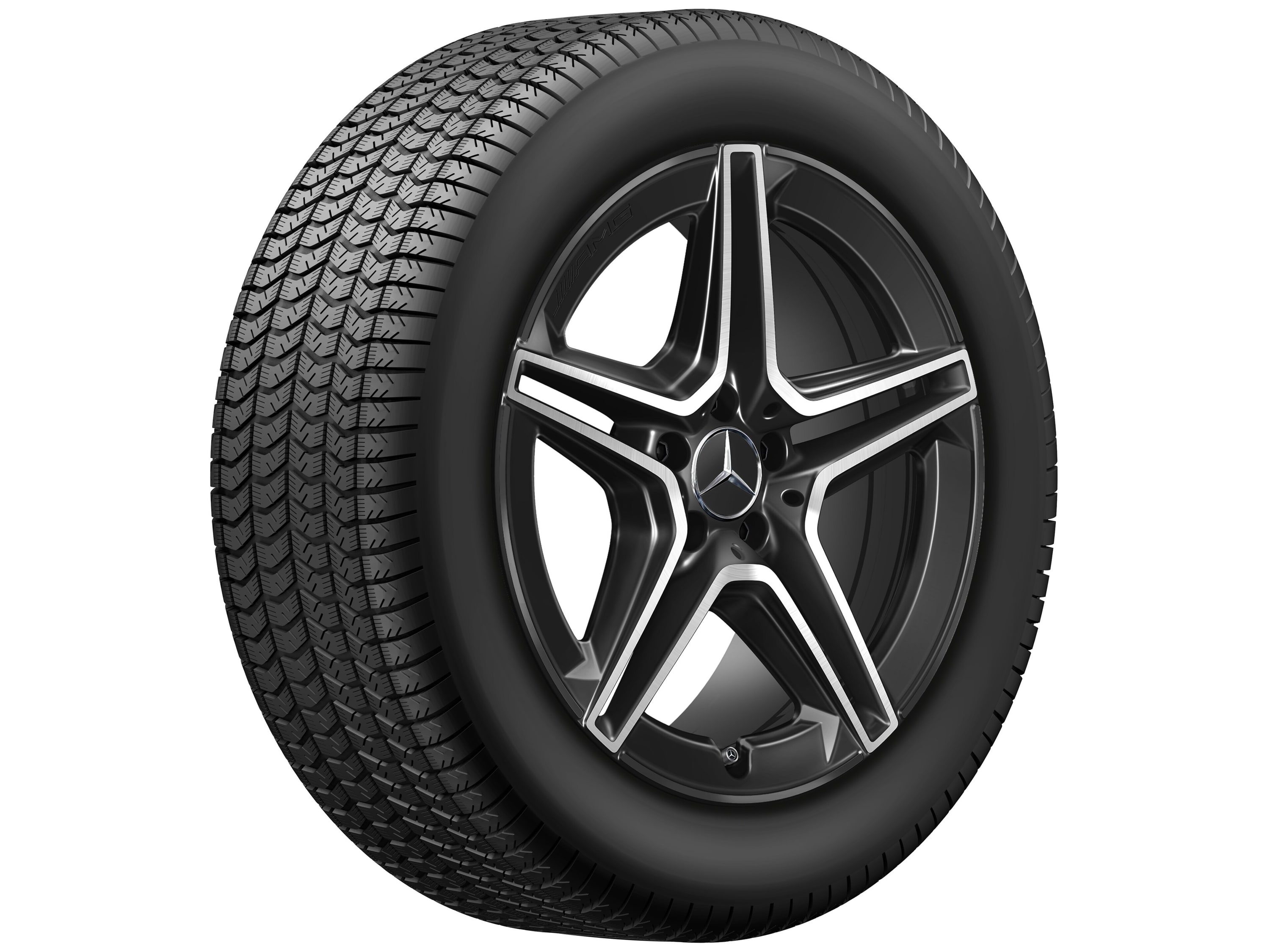 Колесный диск AMG 9J×19 ET20 для Mercedes-Benz GLC 253, задняя ось, черный, 5 двойных спиц — фото 5