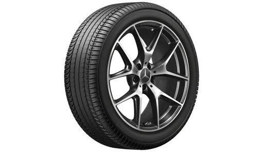 Колесный диск AMG 8,5J×20 ET40 для Mercedes-Benz E-Class 213 / GLC 253, передняя ось, черный, с алмазной проточкой, перекрестные спицы — фото 2