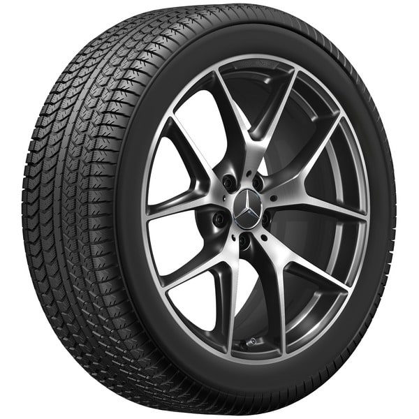 Колесный диск AMG 8,5J×20 ET40 для Mercedes-Benz E-Class 213 / GLC 253, передняя ось, черный, с алмазной проточкой, перекрестные спицы — фото 3
