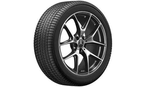 Колесный диск AMG 8,5J×20 ET40 для Mercedes-Benz E-Class 213 / GLC 253, передняя ось, черный, с алмазной проточкой, перекрестные спицы — фото 3