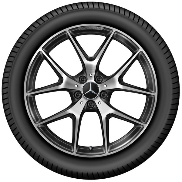 Колесный диск AMG 8,5J×20 ET40 для Mercedes-Benz E-Class 213 / GLC 253, передняя ось, черный, с алмазной проточкой, перекрестные спицы — фото 4