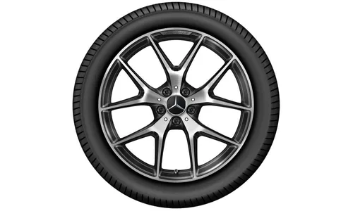 Колесный диск AMG 8,5J×20 ET40 для Mercedes-Benz E-Class 213 / GLC 253, передняя ось, черный, с алмазной проточкой, перекрестные спицы — фото 4