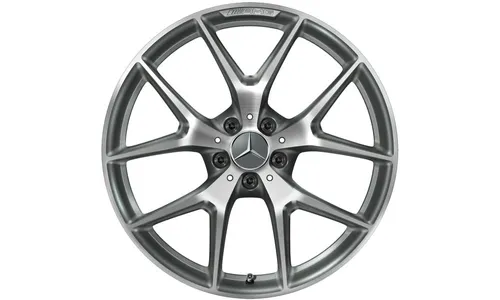 Колесный диск AMG 9,5J×20 ET22 для Mercedes-Benz GLC 253, задняя ось, титаново-серый, перекрестные спицы — фото 1