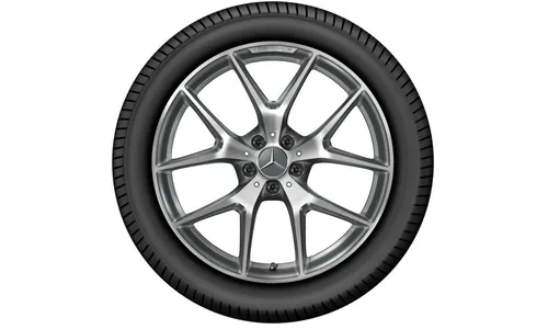Колесный диск AMG 9,5J×20 ET22 для Mercedes-Benz GLC 253, задняя ось, титаново-серый, перекрестные спицы — фото 3