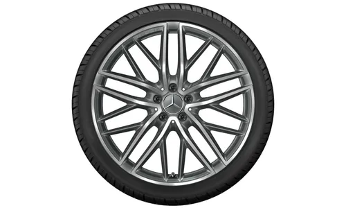 Колесный диск AMG 8,5J×21 ET40 для Mercedes-Benz GLC 253, передняя ось, титаново-серый, с алмазной проточкой, 5 двойных спиц — фото 2