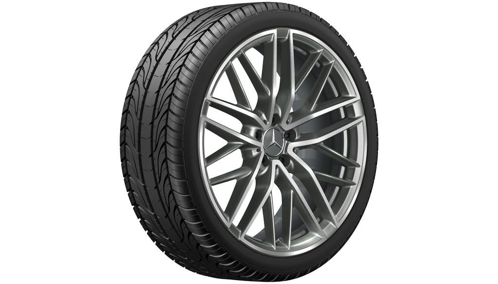 Колесный диск AMG 8,5J×21 ET40 для Mercedes-Benz GLC 253, передняя ось, титаново-серый, с алмазной проточкой, 5 двойных спиц — фото 4