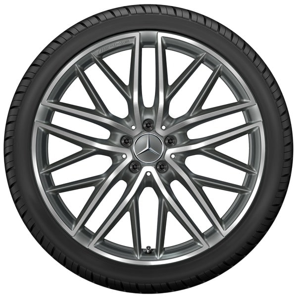 Колесный диск AMG 9,5J×21 ET22 для Mercedes-Benz GLC 253, задняя ось, титаново-серый, с алмазной проточкой — фото 3