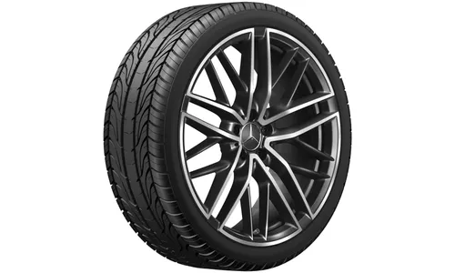 Колесный диск AMG 9,5J×21 ET22 для Mercedes-Benz GLC 253, задняя ось, черный, 5 двойных спиц — фото 1