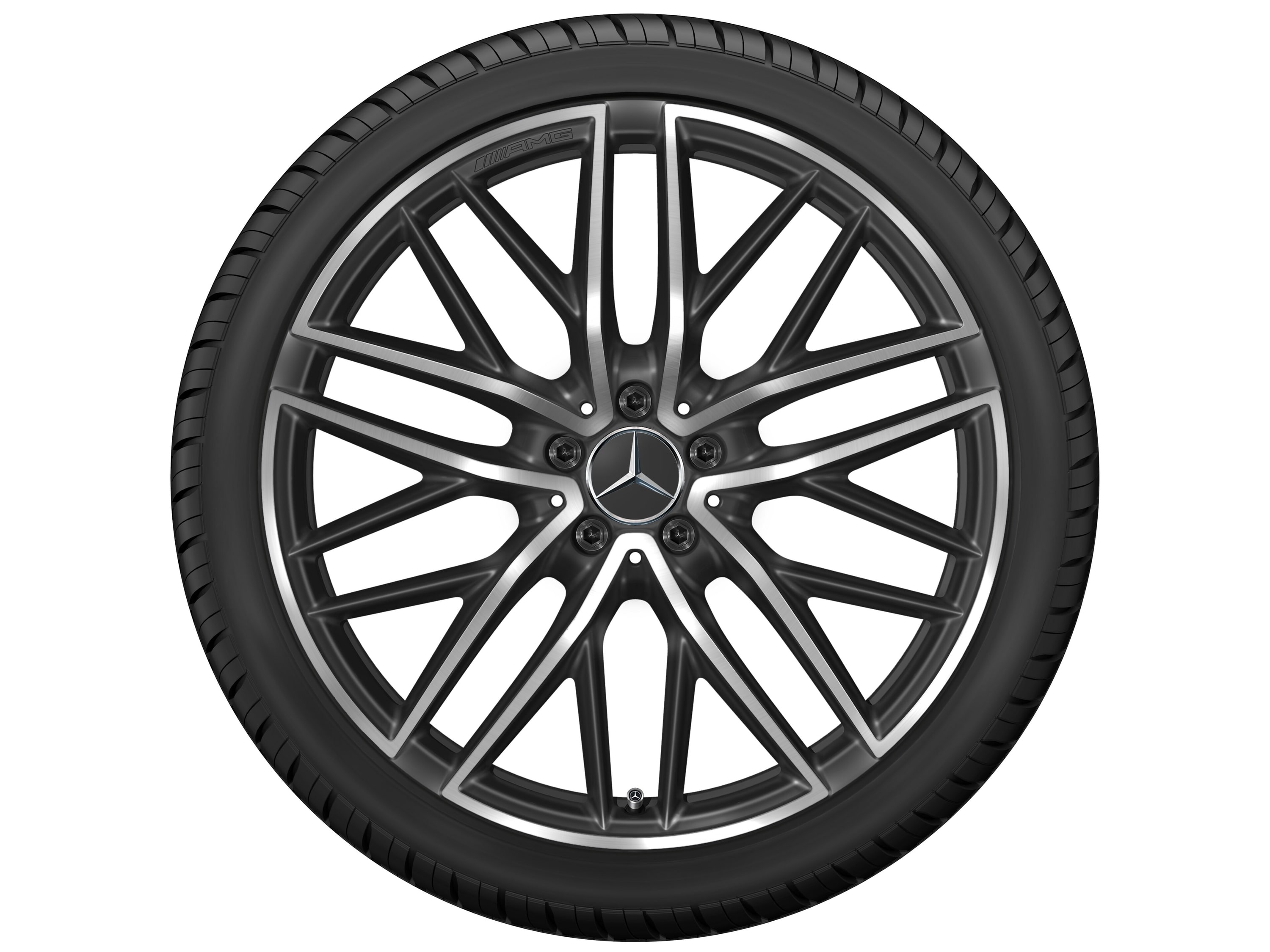 Колесный диск AMG 9,5J×21 ET22 для Mercedes-Benz GLC 253, задняя ось, черный, 5 двойных спиц — фото 3