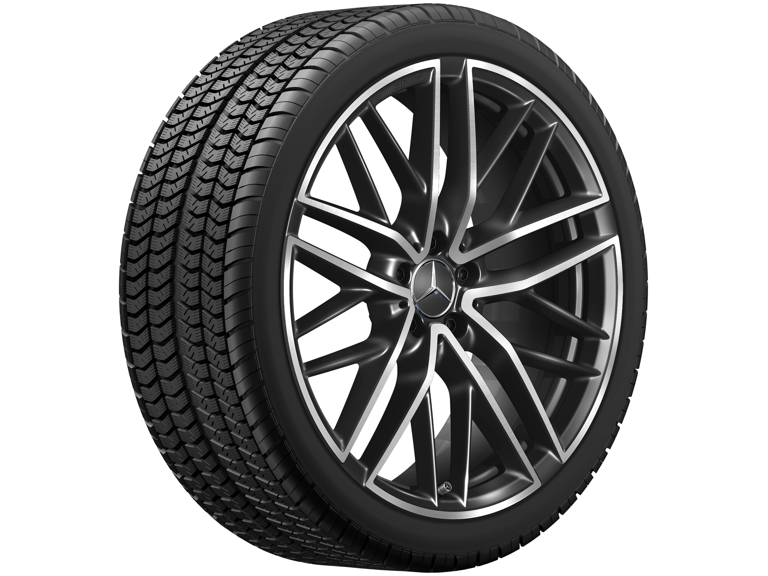 Колесный диск AMG 9,5J×21 ET22 для Mercedes-Benz GLC 253, задняя ось, черный, 5 двойных спиц — фото 4