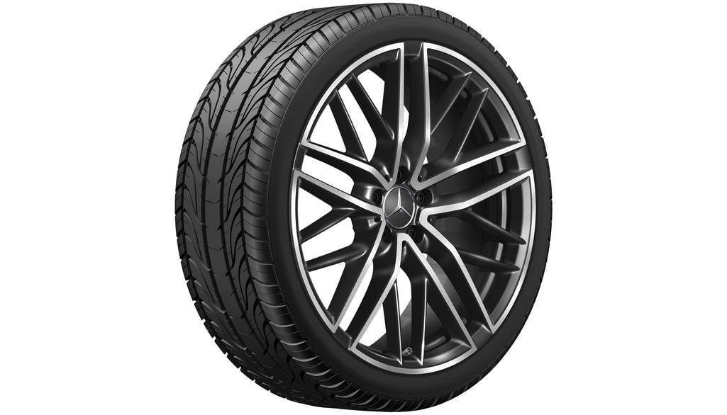 Колесный диск AMG 9,5J×21 ET22 для Mercedes-Benz GLC 253, задняя ось, черный, 5 двойных спиц — фото 5