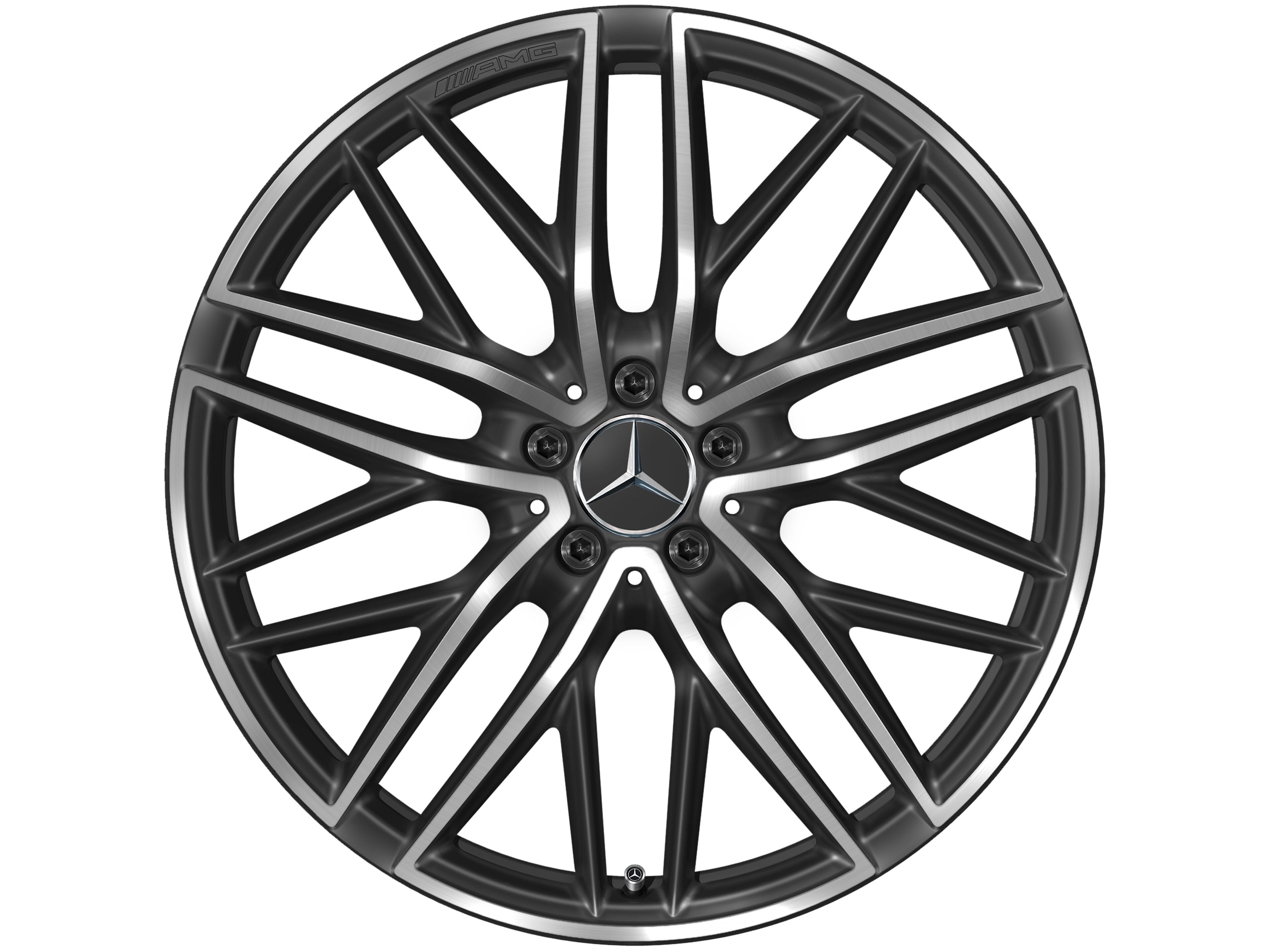 Колесный диск AMG 9,5J×21 ET22 для Mercedes-Benz GLC 253, задняя ось, черный, 5 двойных спиц — фото 6