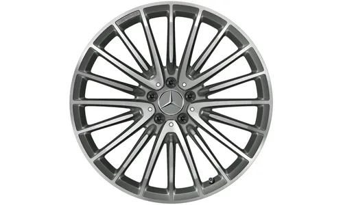 Колесный диск AMG 9,5J×21 ET30 для Mercedes-Benz GLC 253, передняя ось, титаново-серый, с алмазной проточкой, многоспицевый — фото 1
