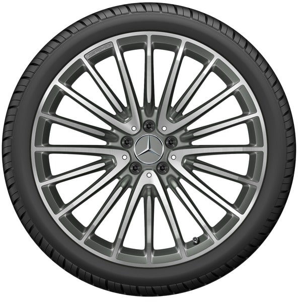 Колесный диск AMG 9,5J×21 ET30 для Mercedes-Benz GLC 253, передняя ось, титаново-серый, с алмазной проточкой, многоспицевый — фото 3