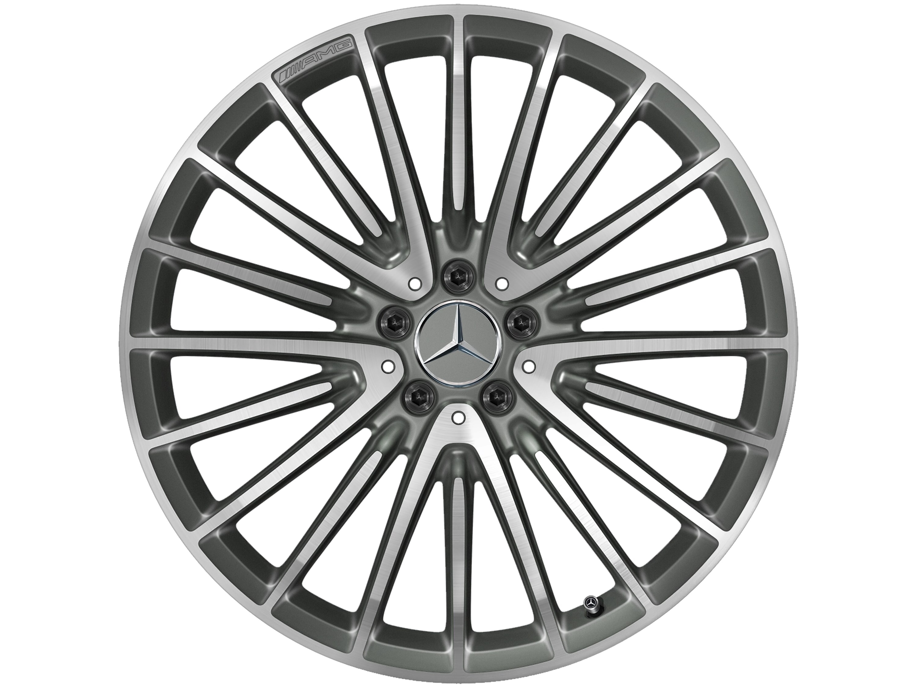 Колесный диск AMG 10J×21 ET28 для Mercedes-Benz GLC 253, задняя ось, титаново-серый, с алмазной проточкой, многоспицевый — фото 4