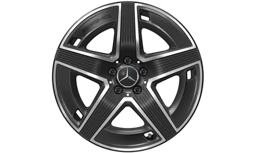Колесный диск AMG 8J×19 ET32,5 для Mercedes-Benz GLC 254, передняя ось, черный, с алмазной проточкой, 5 спиц — фото 1