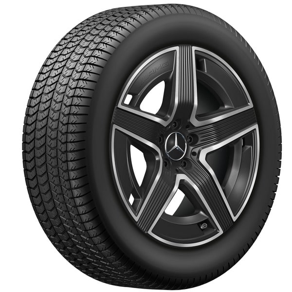 Колесный диск AMG 8J×19 ET32,5 для Mercedes-Benz GLC 254, передняя ось, черный, с алмазной проточкой, 5 спиц — фото 4