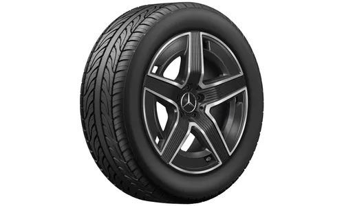 Колесный диск AMG 9J×19 ET30 для Mercedes-Benz GLC 254, задняя ось, черный, с алмазной проточкой, 5 спиц — фото 1