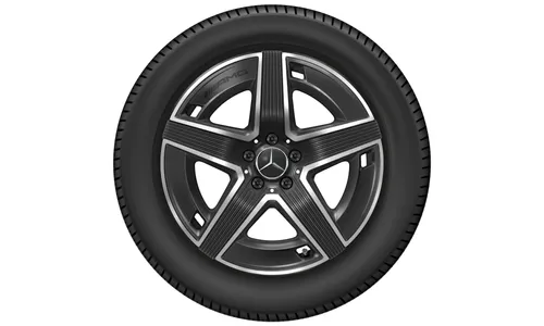 Колесный диск AMG 9J×19 ET30 для Mercedes-Benz GLC 254, задняя ось, черный, с алмазной проточкой, 5 спиц — фото 2