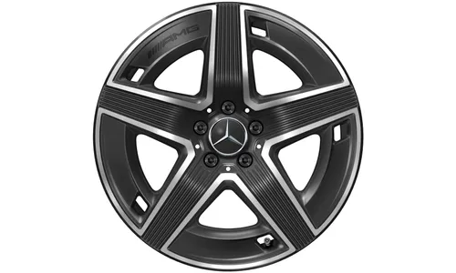 Колесный диск AMG 9J×19 ET30 для Mercedes-Benz GLC 254, задняя ось, черный, с алмазной проточкой, 5 спиц — фото 3