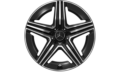 Колесный диск AMG 8,5J×20 ET34,5 для Mercedes-Benz GLC 254, передняя ось, черный, с алмазной проточкой, 5 спиц — фото 1