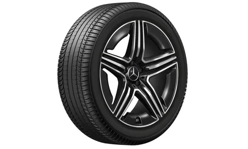 Колесный диск AMG 8,5J×20 ET34,5 для Mercedes-Benz GLC 254, передняя ось, черный, с алмазной проточкой, 5 спиц — фото 2