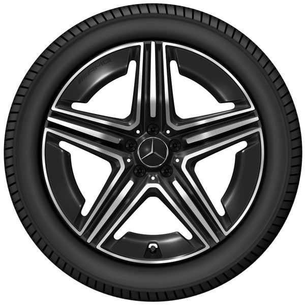Колесный диск AMG 8,5J×20 ET34,5 для Mercedes-Benz GLC 254, передняя ось, черный, с алмазной проточкой, 5 спиц — фото 3