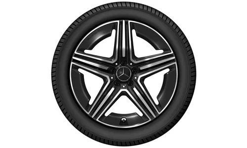 Колесный диск AMG 8,5J×20 ET34,5 для Mercedes-Benz GLC 254, передняя ось, черный, с алмазной проточкой, 5 спиц — фото 3