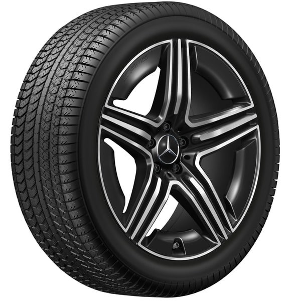 Колесный диск AMG 8,5J×20 ET34,5 для Mercedes-Benz GLC 254, передняя ось, черный, с алмазной проточкой, 5 спиц — фото 4