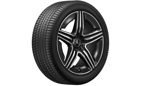 Колесный диск AMG 8,5J×20 ET34,5 для Mercedes-Benz GLC 254, передняя ось, черный, с алмазной проточкой, 5 спиц — фото 4