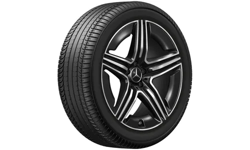 Колесный диск AMG 9,5J×20 ET35,5 для Mercedes-Benz GLC 254, задняя ось, черный, с алмазной проточкой, 5 спиц — фото 1