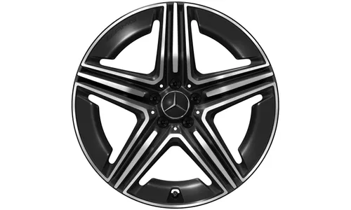 Колесный диск AMG 9,5J×20 ET35,5 для Mercedes-Benz GLC 254, задняя ось, черный, с алмазной проточкой, 5 спиц — фото 3