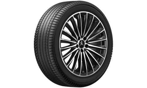 Колесный диск AMG 9,5J×20 ET35,5 для Mercedes-Benz GLC 254, задняя ось, черный, с алмазной проточкой, многоспицевый — фото 1