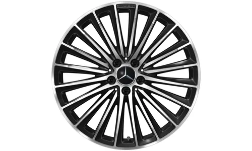 Колесный диск AMG 9,5J×20 ET35,5 для Mercedes-Benz GLC 254, задняя ось, черный, с алмазной проточкой, многоспицевый — фото 3