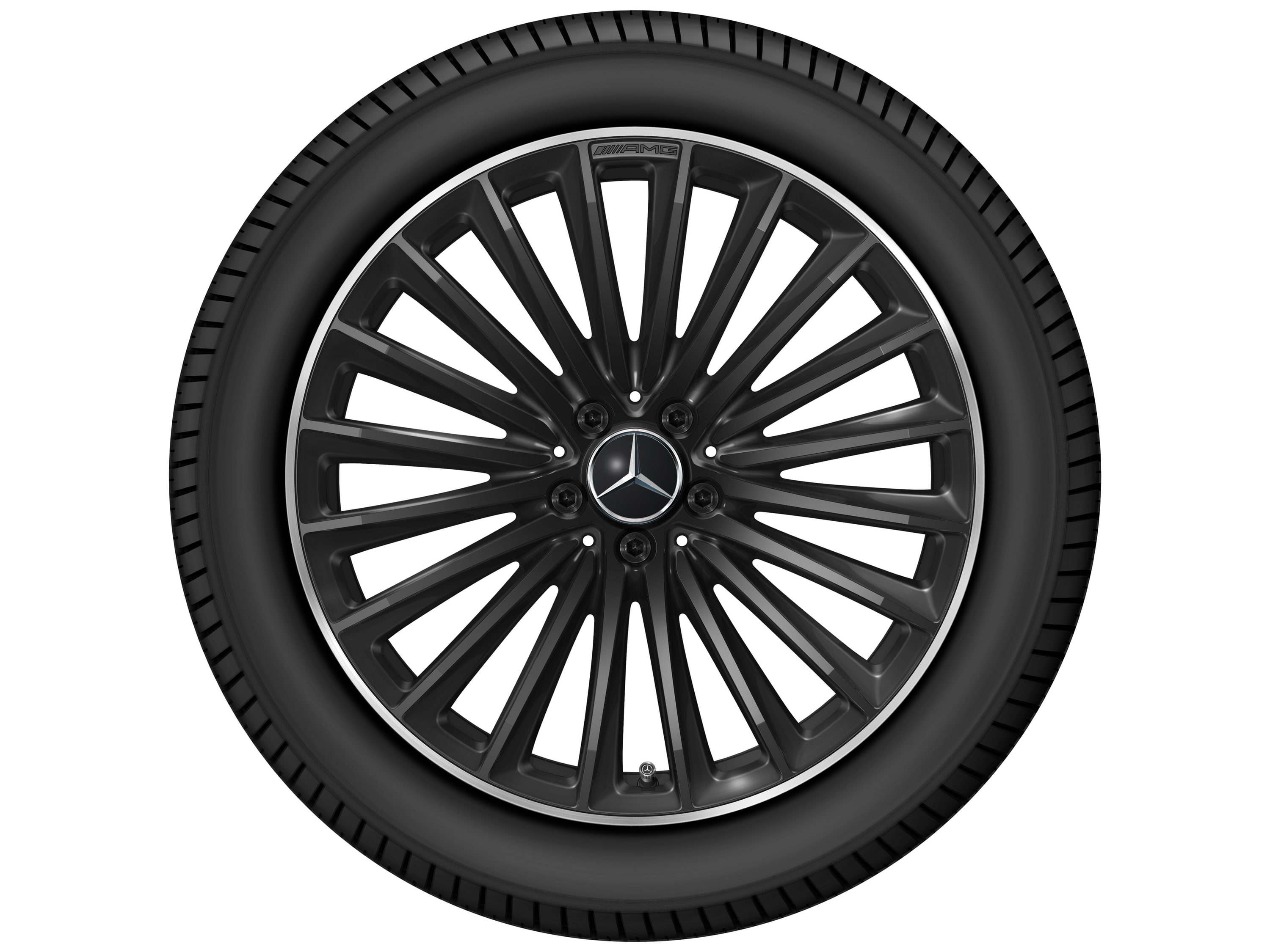 Колесный диск AMG 9,5J×20 ET35,5 для Mercedes-Benz GLC 254, задняя ось, черный, многоспицевый — фото 3