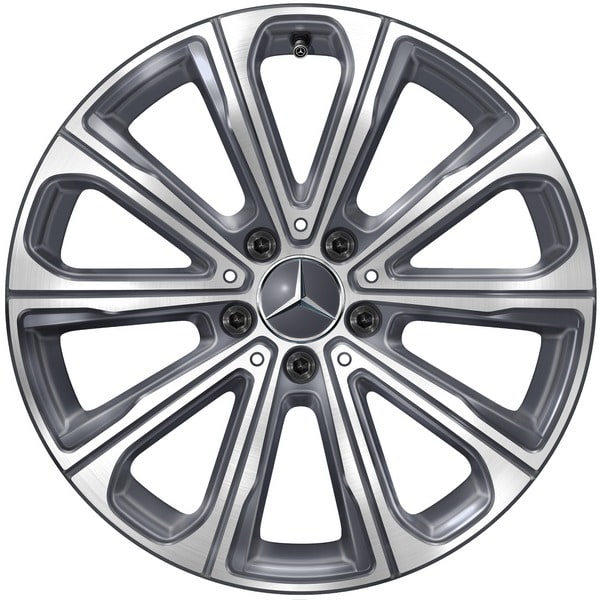 Колесный диск 8J×18 ET32,5 для Mercedes-Benz GLC 254, передняя и задняя оси, серый металлик Tremolite, с алмазной проточкой, 10 спиц — фото 1