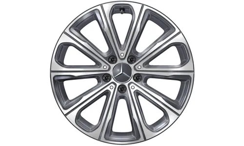 Колесный диск 8J×18 ET32,5 для Mercedes-Benz GLC 254, передняя и задняя оси, серый металлик Tremolite, с алмазной проточкой, 10 спиц — фото 1