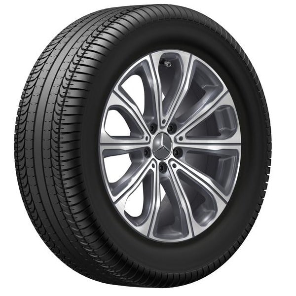 Колесный диск 8J×18 ET32,5 для Mercedes-Benz GLC 254, передняя и задняя оси, серый металлик Tremolite, с алмазной проточкой, 10 спиц — фото 2
