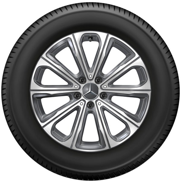 Колесный диск 8J×18 ET32,5 для Mercedes-Benz GLC 254, передняя и задняя оси, серый металлик Tremolite, с алмазной проточкой, 10 спиц — фото 3