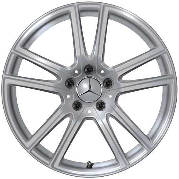 Колесный диск 8J×18 ET32,5 для Mercedes-Benz GLC 254, передняя и задняя оси, серебристый Vanadium Silver, 5 двойных спиц — фото 1