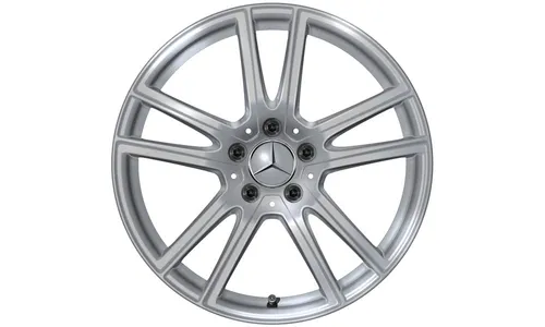 Колесный диск 8J×18 ET32,5 для Mercedes-Benz GLC 254, передняя и задняя оси, серебристый Vanadium Silver, 5 двойных спиц — фото 1