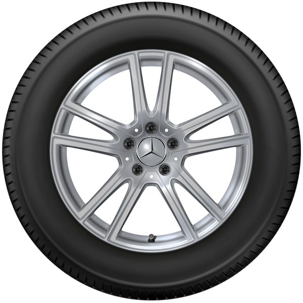 Колесный диск 8J×18 ET32,5 для Mercedes-Benz GLC 254, передняя и задняя оси, серебристый Vanadium Silver, 5 двойных спиц — фото 3